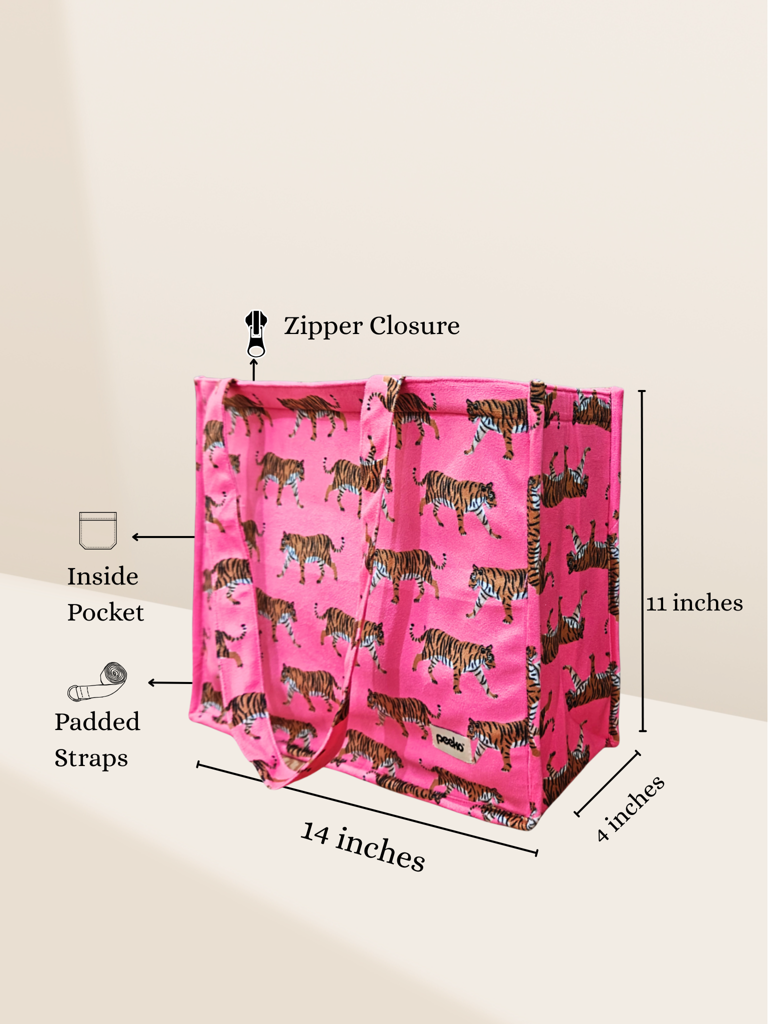 Safari Box Tote Bag - Pink